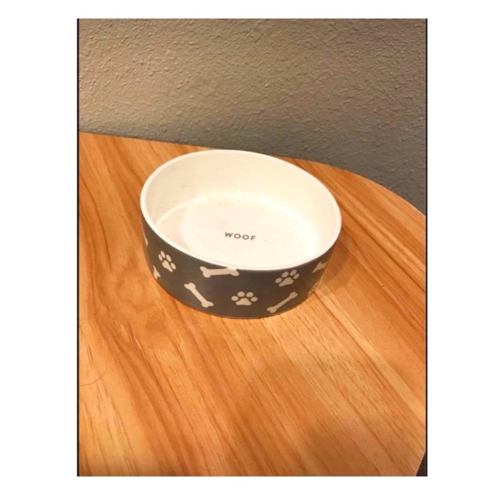 Brand: FRINGE Ceramic Bones and Paw Prints Dog Food bowl